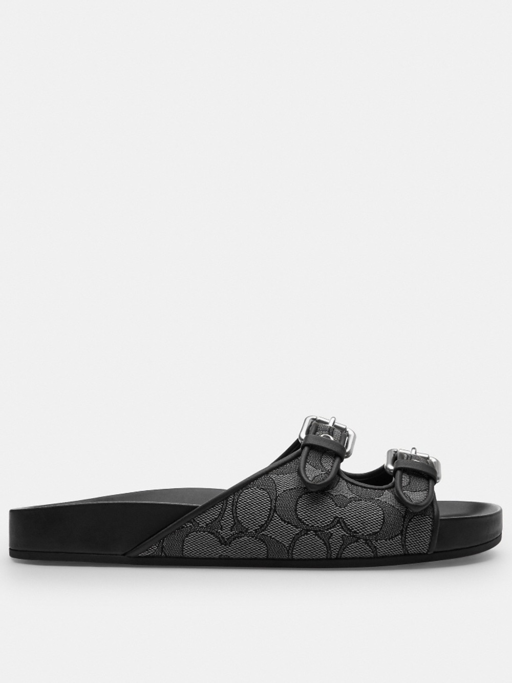 Coach Outlet Two Band Buckle Sandal In Signature Jacquard